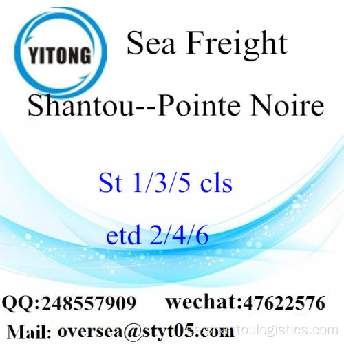 Consolidación de LCL de Shantou Port a Pointe Noire